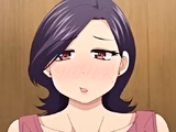 Brunette cums to hentai