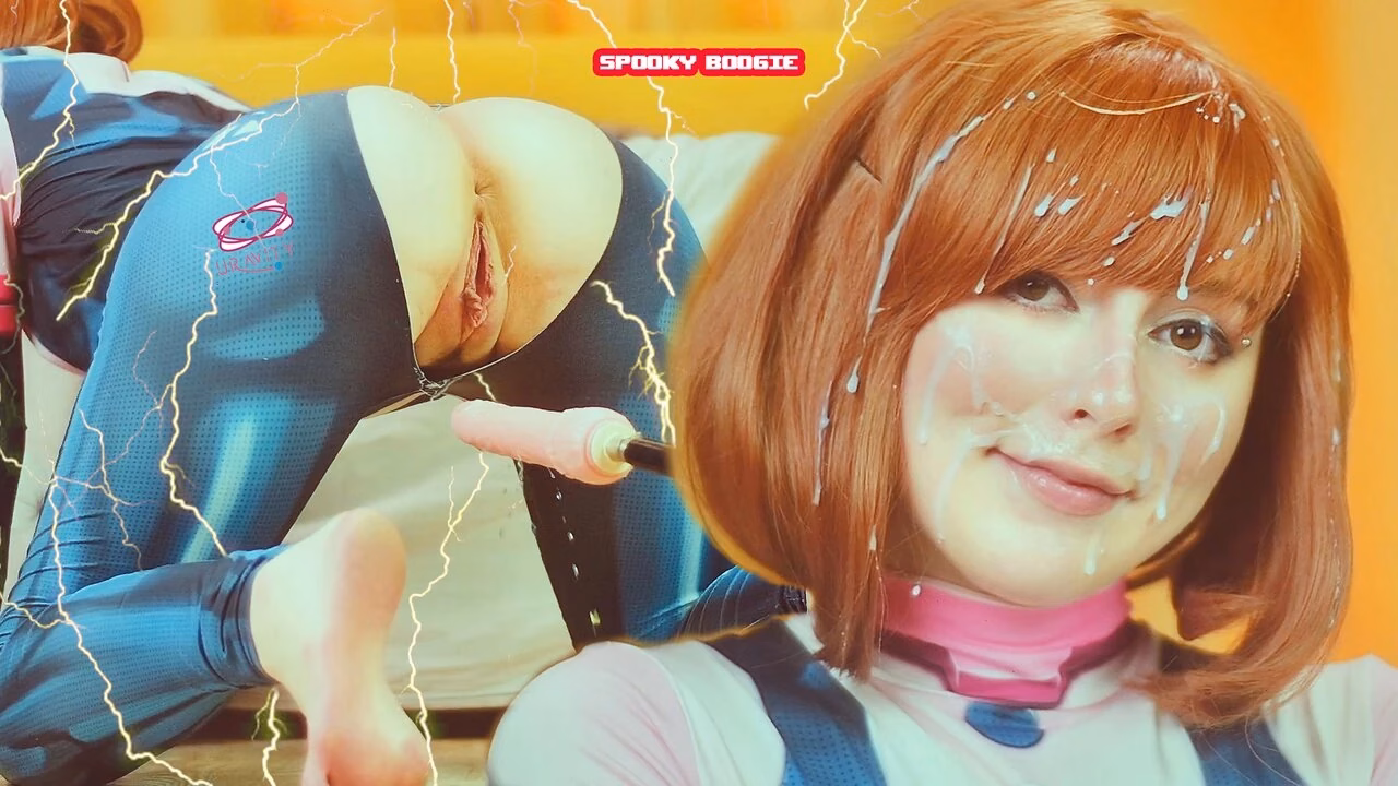 My Hero Academia: Uravity tries don’t cum while sex machine fucks her pussy and ass – Spooky Boogie
